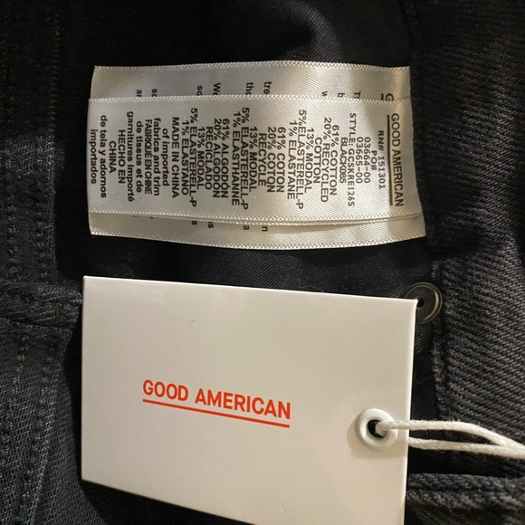 Good American Good Curve Black Skinny High Rise Fray Hem Jeans Size 28” - Picture 11 of 13